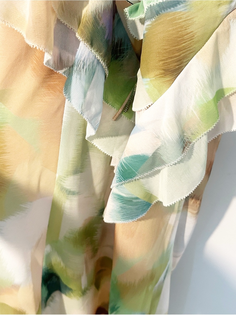 NEW $298 Favorite Daughter The Who Me botanical Ruffle maxi dress women sz XXS - Picture 8 of 10